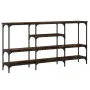 Mesa consola madera de ingeniería roble ahumado 160x29x80 cm by , Side tables - Ref: Foro24-839065, Price: 81,43 €, Discount: %
