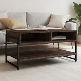 Mesa de centro madera contrachapada roble marrón 90x50x45 cm by , Coffee table - Ref: Foro24-838972, Price: 49,21 €, Discount: %