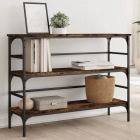 Mesa consola madera de ingeniería roble ahumado 100x32x75 cm by , Side tables - Ref: Foro24-839050, Price: 60,88 €, Discount: %