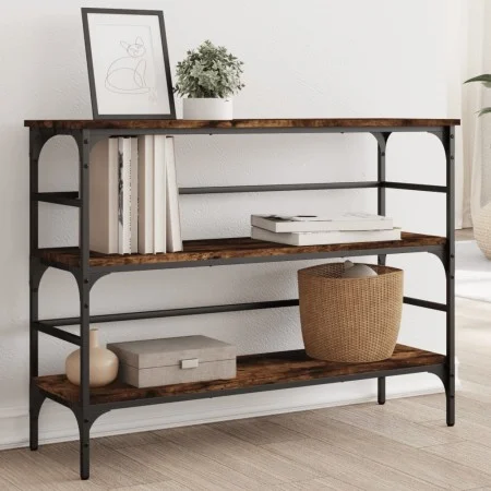 Mesa consola madera de ingeniería roble ahumado 100x32x75 cm de , Mesas auxiliares - Ref: Foro24-839050, Precio: 60,80 €, Des...