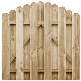 Puerta de valla de madera de pino impregnada 100x100 cm