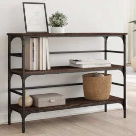 Mesa consola madera de ingeniería marrón roble 100x32x75 cm by , Side tables - Ref: Foro24-839052, Price: 62,71 €, Discount: %