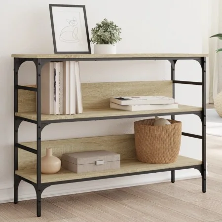 Mesa consola madera de ingeniería roble Sonoma 100x32x75 cm by , Side tables - Ref: Foro24-839059, Price: 64,69 €, Discount: %