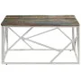 Beistelltisch aus Edelstahl in Silber und recyceltem Massivholz. von , Couchtisch - Ref: Foro24-349952, Preis: 84,54 €, Rabat...