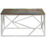 Mesa de centro acero inox plateado y madera maciza reciclada by , Coffee table - Ref: Foro24-349952, Price: 85,69 €, Discount: %
