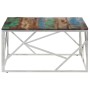 Mesa de centro acero inox plateado y madera maciza reciclada by , Coffee table - Ref: Foro24-349952, Price: 85,69 €, Discount: %