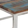 Beistelltisch aus Edelstahl in Silber und recyceltem Massivholz. von , Couchtisch - Ref: Foro24-349952, Preis: 84,54 €, Rabat...