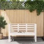 Banco de jardín madera maciza de pino blanco 111,5x53x71 cm de , Bancos de jardín - Ref: Foro24-825136, Precio: 77,97 €, Desc...