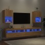 TV-Möbel mit LED-Lichtern, 2 Stück, Sonoma-Eiche, 40,5x30x60 cm. von , TV-Möbel - Ref: Foro24-837034, Preis: 75,77 €, Rabatt: %