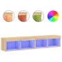Muebles de TV con luces LED 2 uds roble Sonoma 80x30x30 cm by , TV Furniture - Ref: Foro24-837146, Price: 70,99 €, Discount: %