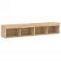 Muebles de TV con luces LED 2 uds roble Sonoma 80x30x30 cm by , TV Furniture - Ref: Foro24-837146, Price: 70,99 €, Discount: %