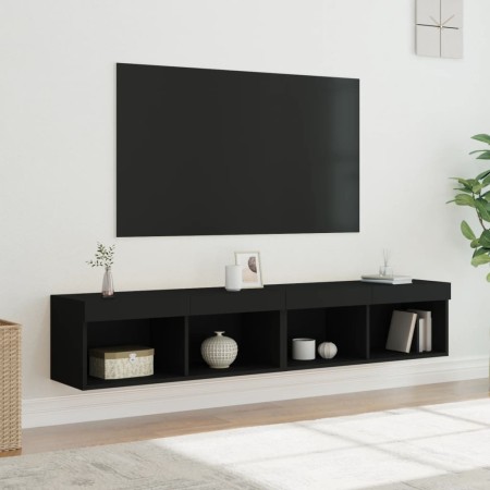 TV-Möbel mit LED-Lichtern, 2 Stück, schwarz, 80x30x30 cm. von , TV-Möbel - Ref: Foro24-837144, Preis: 78,67 €, Rabatt: %