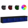 Muebles de TV con luces LED 2 uds negro 80x30x30 cm de , Muebles TV - Ref: Foro24-837144, Precio: 77,45 €, Descuento: %