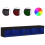 TV-Möbel mit LED-Lichtern, 2 Stück, schwarz, 80x30x30 cm. von , TV-Möbel - Ref: Foro24-837144, Preis: 78,67 €, Rabatt: %