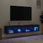TV-Möbel mit LED-Lichtern, 2 Stück, schwarz, 80x30x30 cm. von , TV-Möbel - Ref: Foro24-837144, Preis: 78,67 €, Rabatt: %