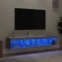 TV-Möbel mit LED-Lichtern, 2 Stück, Sonoma Grau, 80x30x30 cm. von , TV-Möbel - Ref: Foro24-837152, Preis: 72,91 €, Rabatt: %
