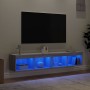TV-Möbel mit LED-Lichtern, 2 Stück, Sonoma Grau, 80x30x30 cm. von , TV-Möbel - Ref: Foro24-837152, Preis: 74,06 €, Rabatt: %