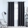 Cortinas opacas con aros de metal 2 piezas antracita 140x175 cm
