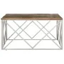 Beistelltisch aus Edelstahl in Silber und recyceltem Massivholz. von , Couchtisch - Ref: Foro24-349984, Preis: 121,31 €, Raba...
