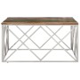 Mesa de centro acero inox plateado y madera maciza reciclada de , Mesas de centro - Ref: Foro24-349984, Precio: 122,38 €