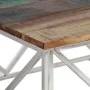 Beistelltisch aus Edelstahl in Silber und recyceltem Massivholz. von , Couchtisch - Ref: Foro24-349984, Preis: 121,31 €, Raba...
