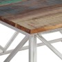 Mesa de centro acero inox plateado y madera maciza reciclada de , Mesas de centro - Ref: Foro24-349984, Precio: 122,38 €