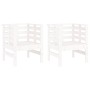 Gartenstühle 2 Stück Massivholz Kiefer Weiß 61,5x53x71 cm von , Gartenstühle - Ref: Foro24-825129, Preis: 110,11 €, Rabatt: %
