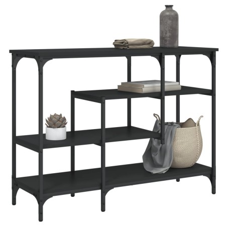 Mesa consola con estantes negro 100x35x75 cm de , Mesas auxiliares - Ref: Foro24-837787, Precio: 60,04 €, Descuento: %