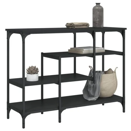 Schwarzer Konsolentisch mit Regalen 100x35x75 cm von , Seitentische - Ref: Foro24-837787, Preis: 60,10 €, Rabatt: %