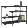 Mesa consola con estantes negro 100x35x75 cm by , Side tables - Ref: Foro24-837787, Price: 60,10 €, Discount: %