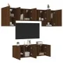 Wand-TV-Möbel 6-teilig aus braunem Eichenfurnierholz von , TV-Möbel - Ref: Foro24-3216445, Preis: 184,37 €, Rabatt: %