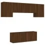 Wand-TV-Möbel 6-teilig aus braunem Eichenfurnierholz von , TV-Möbel - Ref: Foro24-3216445, Preis: 184,37 €, Rabatt: %