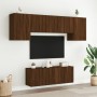 Wand-TV-Möbel 6-teilig aus braunem Eichenfurnierholz von , TV-Möbel - Ref: Foro24-3216445, Preis: 189,64 €, Rabatt: %
