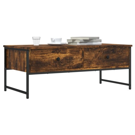Mesa de centro madera ingeniería roble ahumado 101x49x39,5 cm de , Mesas de centro - Ref: Foro24-837739, Precio: 62,46 €, Des...