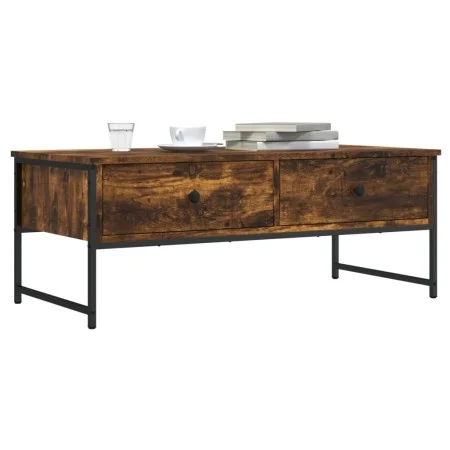 Rauchige Eichenholz-Ingenieurholz-Couchtisch 101x49x39,5 cm von , Couchtisch - Ref: Foro24-837739, Preis: 61,73 €, Rabatt: %