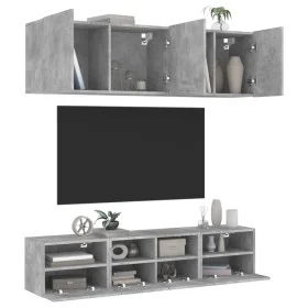 Muebles de TV de pared 5 pzas madera ingeniería gris hormigón by , TV Furniture - Ref: Foro24-3216514, Price: 149,56 €, Disco...