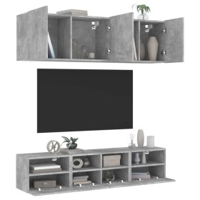 Wand-TV-Möbel 5-teilig aus grauem Beton-Ingenieurholz von , TV-Möbel - Ref: Foro24-3216514, Preis: 151,78 €, Rabatt: %