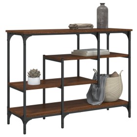Konsolentisch mit Regalen aus brauner Eiche 100x35x75 cm von , Seitentische - Ref: Foro24-837791, Preis: 63,46 €, Rabatt: %