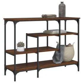 Mesa consola con estantes roble marrón 100x35x75 cm by , Side tables - Ref: Foro24-837791, Price: 62,70 €, Discount: %