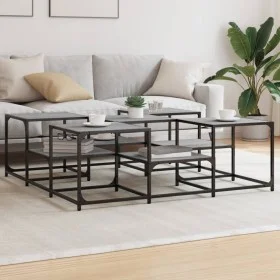 Mesa de centro madera de ingeniería gris Sonoma 121x121x40 cm de , Mesas de centro - Ref: Foro24-839071, Precio: 72,08 €, Des...