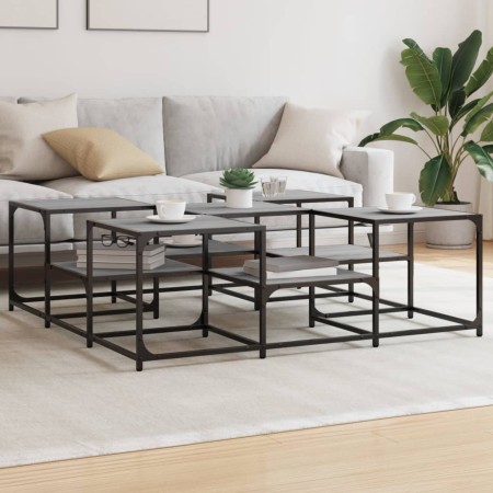 Mesa de centro madera de ingeniería gris Sonoma 121x121x40 cm by , Coffee table - Ref: Foro24-839071, Price: 72,72 €, Discoun...