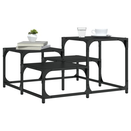 Mitteltisch aus schwarzem Ingenieurholz 68x68x40 cm von , Couchtisch - Ref: Foro24-837747, Preis: 36,80 €, Rabatt: %