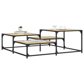 Mesa de centro madera de ingeniería roble Sonoma 107x107x40 cm by , Coffee table - Ref: Foro24-837753, Price: 49,76 €, Discou...