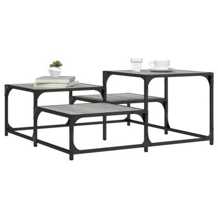 Mesa de centro madera de ingeniería gris Sonoma 87,5x87,5x40 cm de , Mesas de centro - Ref: Foro24-837745, Precio: 42,31 €, D...
