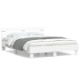 White engineered wood bed frame with headboard 140x190cm by , Beds and slatted bases - Ref: Foro24-3207434, Price: 144,51 €, ...