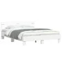 White engineered wood bed frame with headboard 140x190cm by , Beds and slatted bases - Ref: Foro24-3207434, Price: 142,32 €, ...