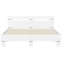 White engineered wood bed frame with headboard 140x190cm by , Beds and slatted bases - Ref: Foro24-3207434, Price: 144,51 €, ...