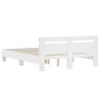 White engineered wood bed frame with headboard 140x190cm by , Beds and slatted bases - Ref: Foro24-3207434, Price: 144,51 €, ...