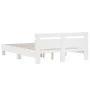 White engineered wood bed frame with headboard 140x190cm by , Beds and slatted bases - Ref: Foro24-3207434, Price: 142,32 €, ...