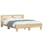 Cama con cabecero madera de ingeniería roble Sonoma 140x190 cm de , Camas y somieres - Ref: Foro24-3207436, Precio: 183,02 €,...